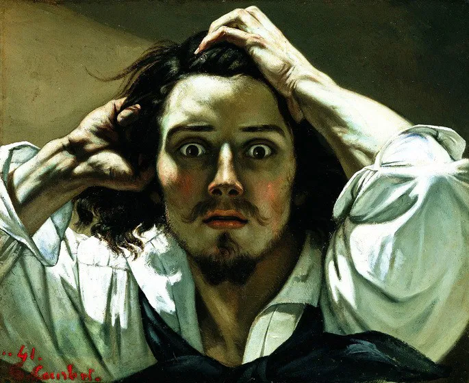 Autorretrato de Gustave Courbet, ilustrando o que é a arte realista.