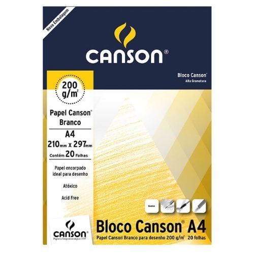 Bloco Canson, ilustrando o papel para desenhos realistas com melhor custo beneficio.
