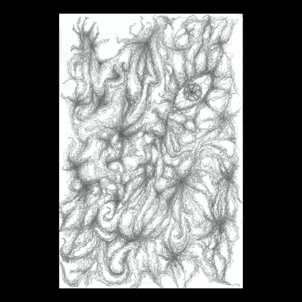 Desenho abstrato feito pelo desenhista Kdu, ilustrando esse estilo.