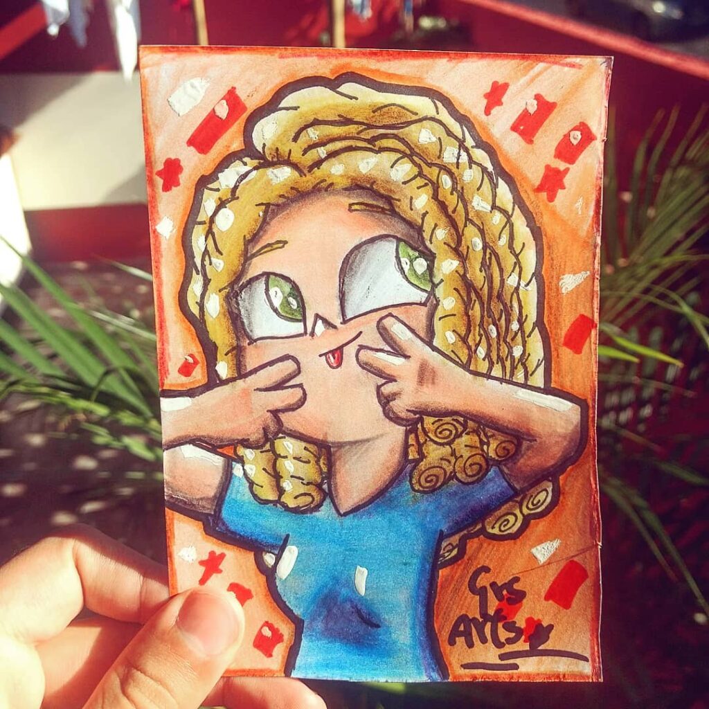 Desenho estilo cartoon feito pelo desenhista Gustavo, ilustrando essa forma de desenhar.