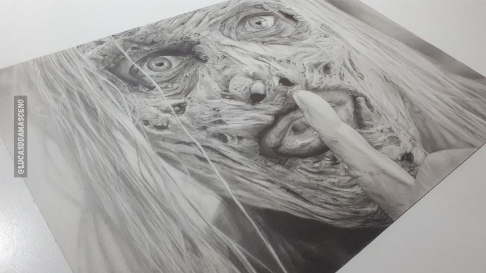 Desenho Realista da Alfa da série The Walking Dead, ilustrando o que é trabalhar com desenhos de personagens.