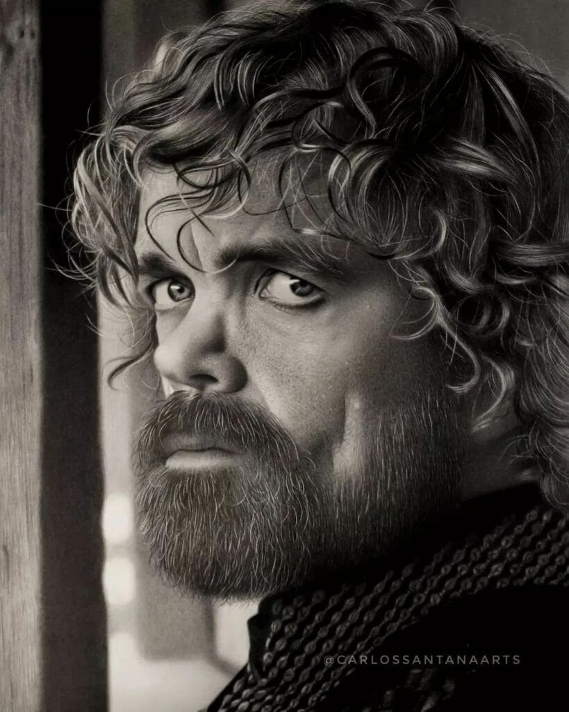 Desenho realista do Tyrion Lannister feito pelo desenhista Carlos Santana, ilustrando que o perfeccionismo só atrapalha.