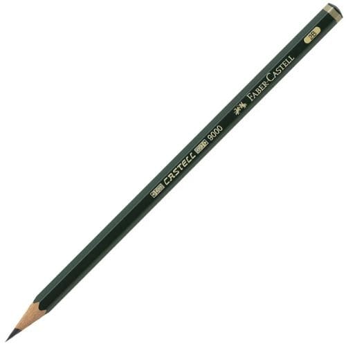 Lápis grafite graduado Faber-Castell 9000, ilustrando o segundo material para desenhar da lista.