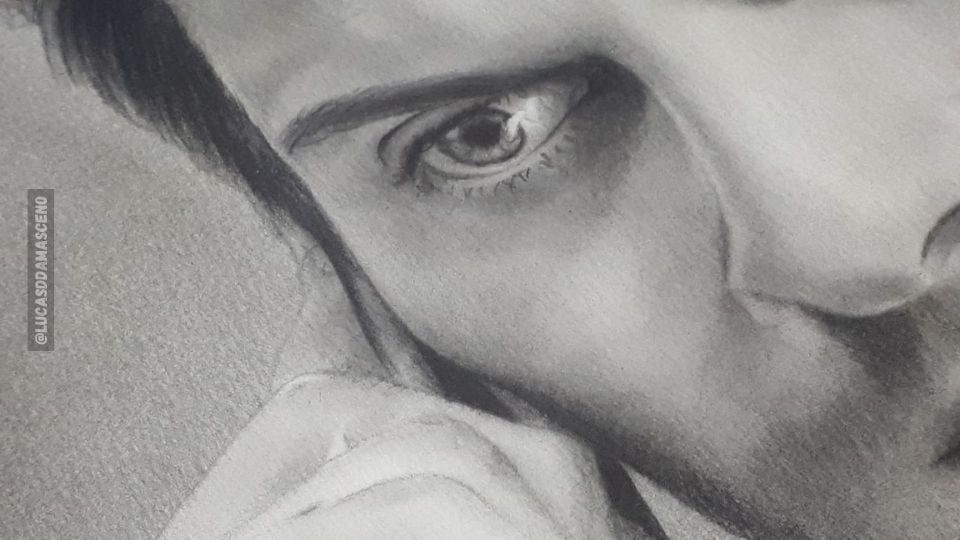 Meu desenho realista simplificado mostrando uma forma de desenhar mais rápido.