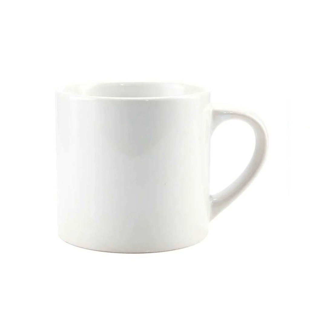 Referência de uma xícara de café branca, ilustrando desenhos que podem ser fáceis ou difíceis.
