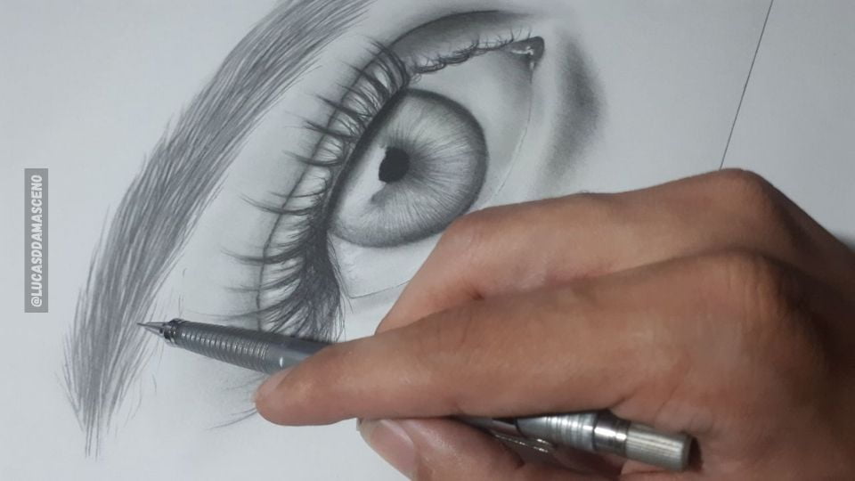 Treino de olhos realistas, ilustrando a importância de praticar todo dia.