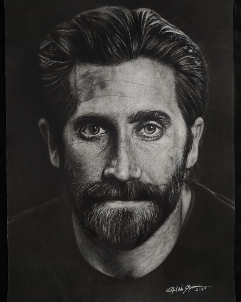 Desenho do Jake Gyllenhaal feito pelo artista Rafael Melo, ilustrando por onde começar a ser um desenhista realista.