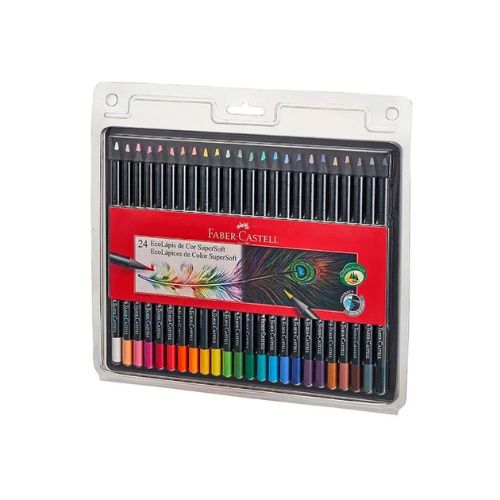 Lápis de Cor 24 Cores SuperSoft Faber-Castell.