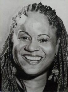 arte realista de uma mulher feita pela desenhista danissmonhoz ilustrando a importancia de comecar o desenho de pessoas pelo rosto